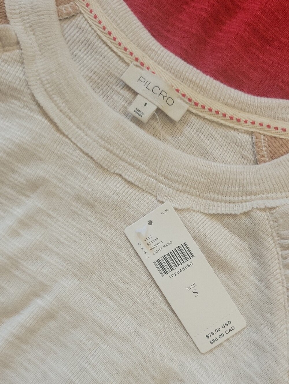 Pilcro Raglan Tops, Size Small - Picture 2 of 8